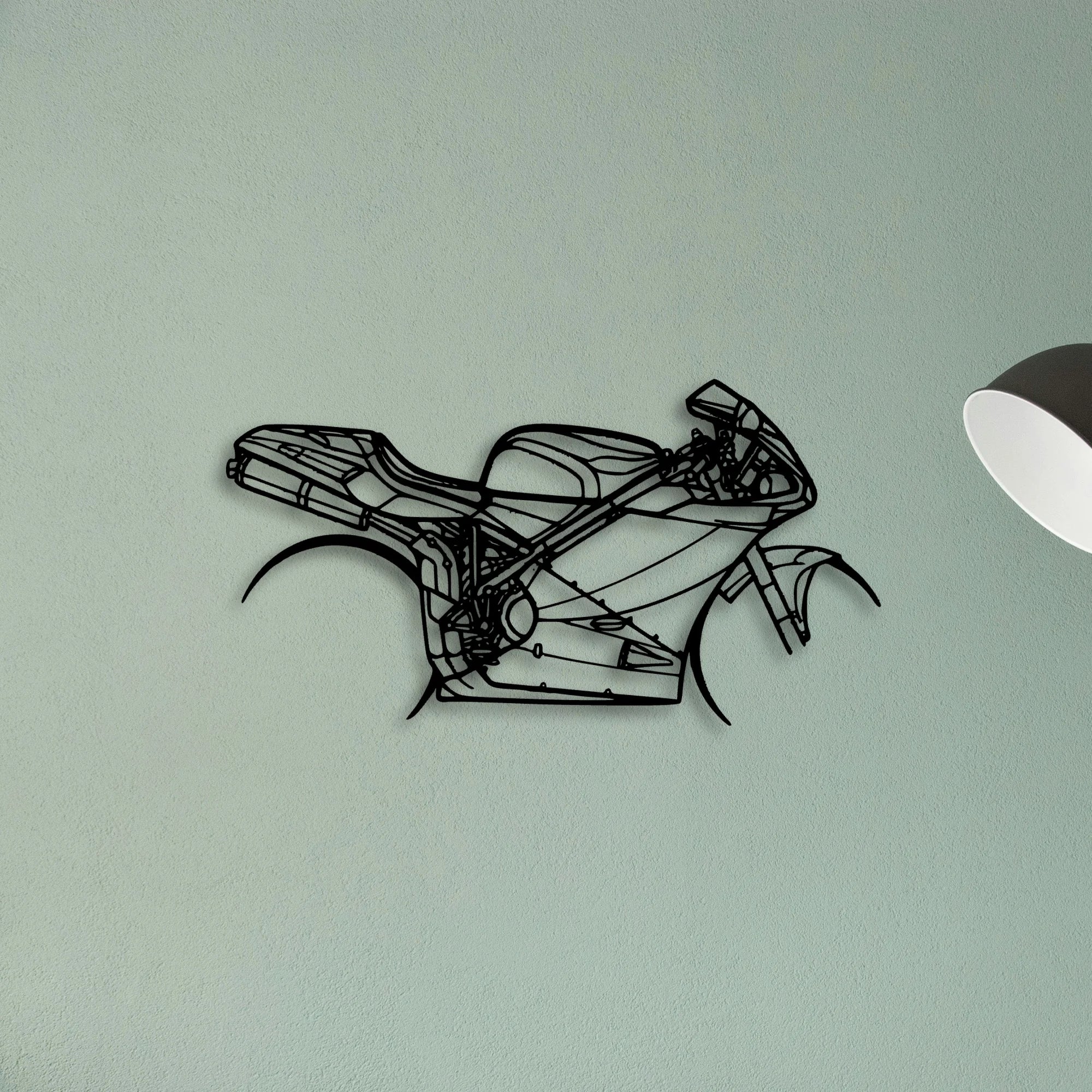 996S 2001 Classic Motorcycle Silhouette Metal Wall Art - Tinvibe