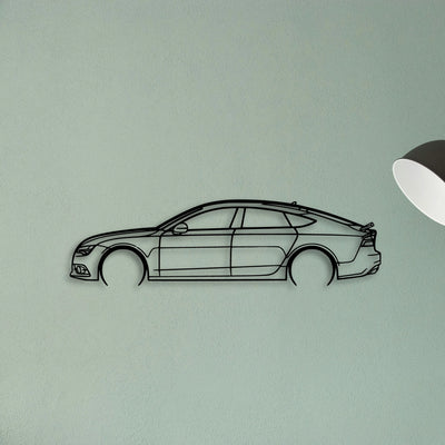 A7 Sportback MK1 2 Classic Silhouette Metal Wall Art - Tinvibe