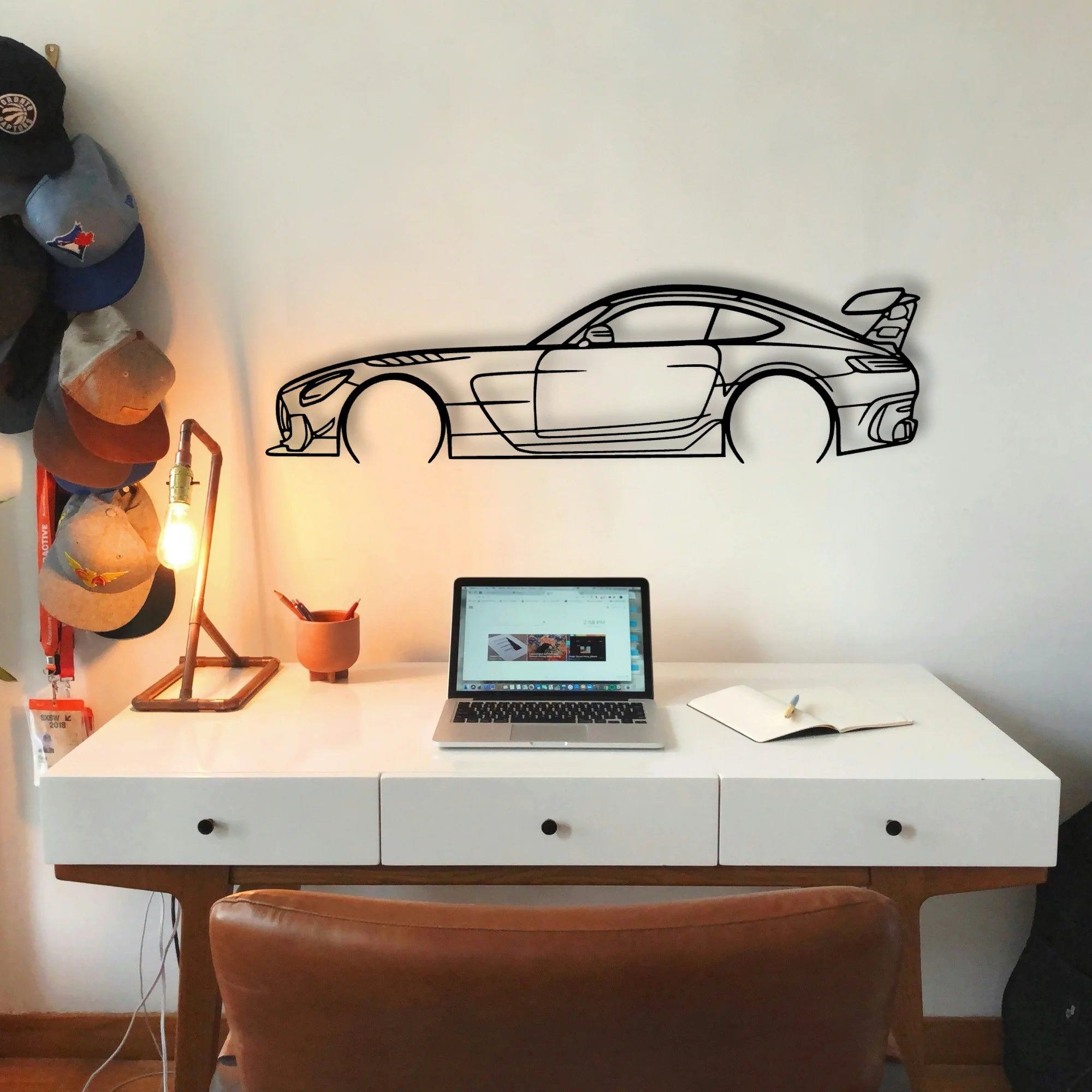 AMG GT Black Series 2 Classic Silhouette Metal Wall Art - Tinvibe