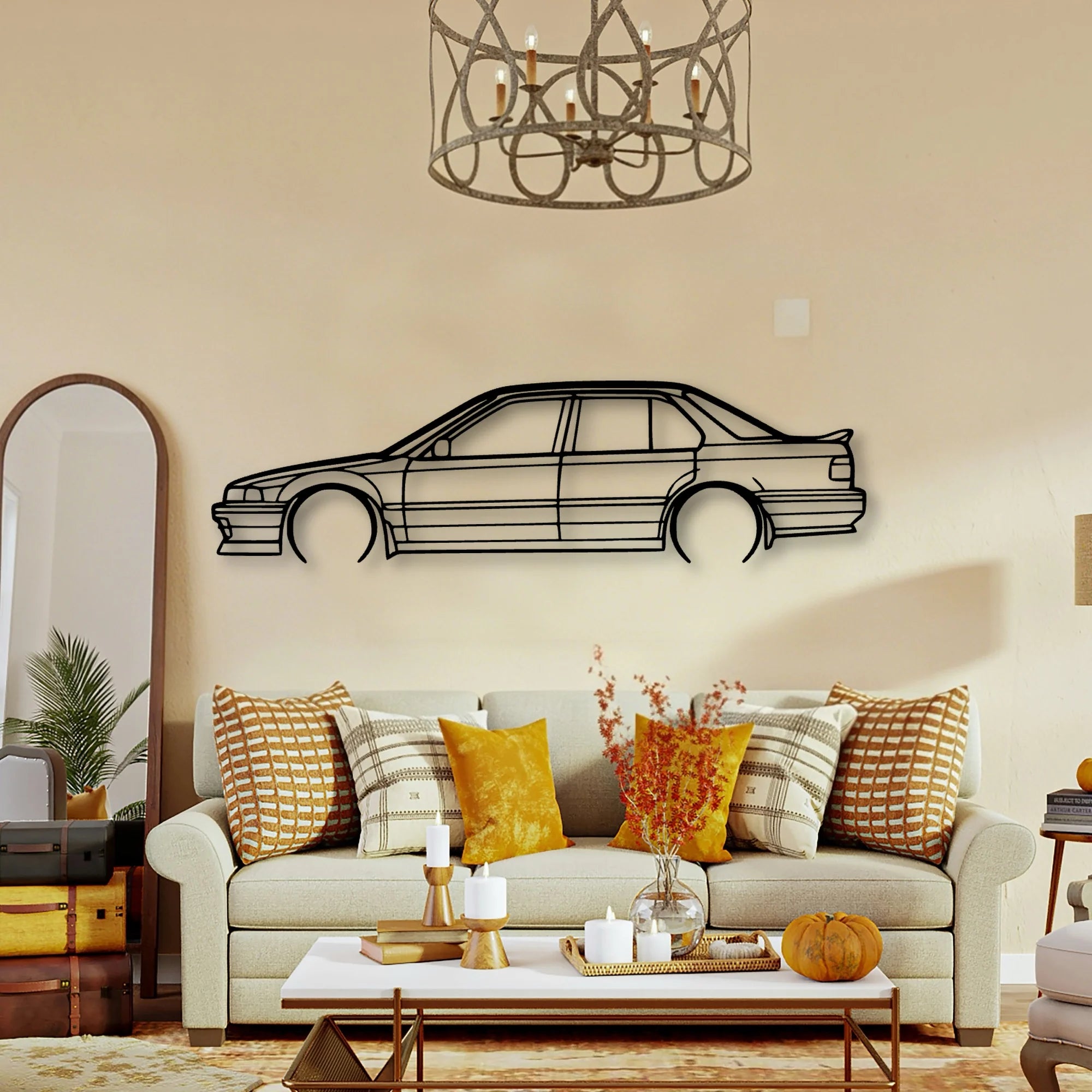 Accord 1990 Classic Silhouette Metal Wall Art - Tinvibe
