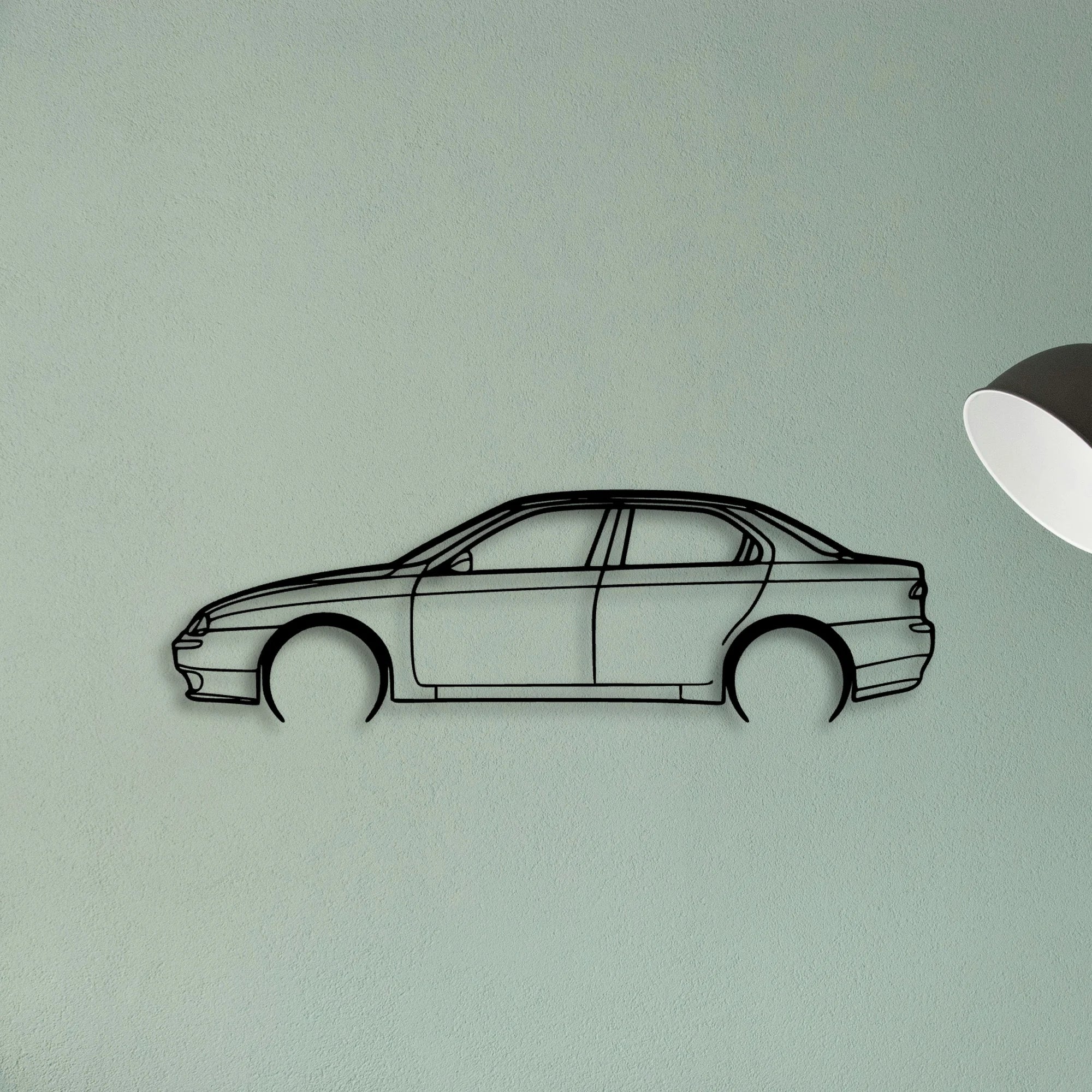 Alfa 156 1998 Classic Silhouette Metal Wall Art - Tinvibe