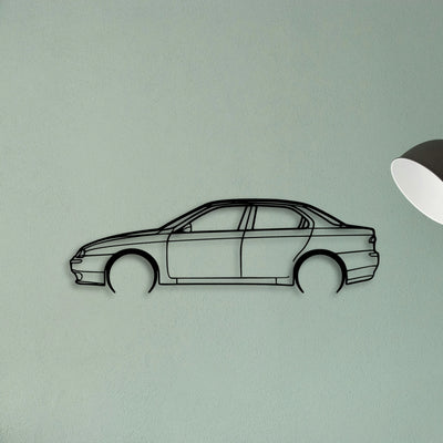 Alfa 156 1998 Classic Silhouette Metal Wall Art - Tinvibe