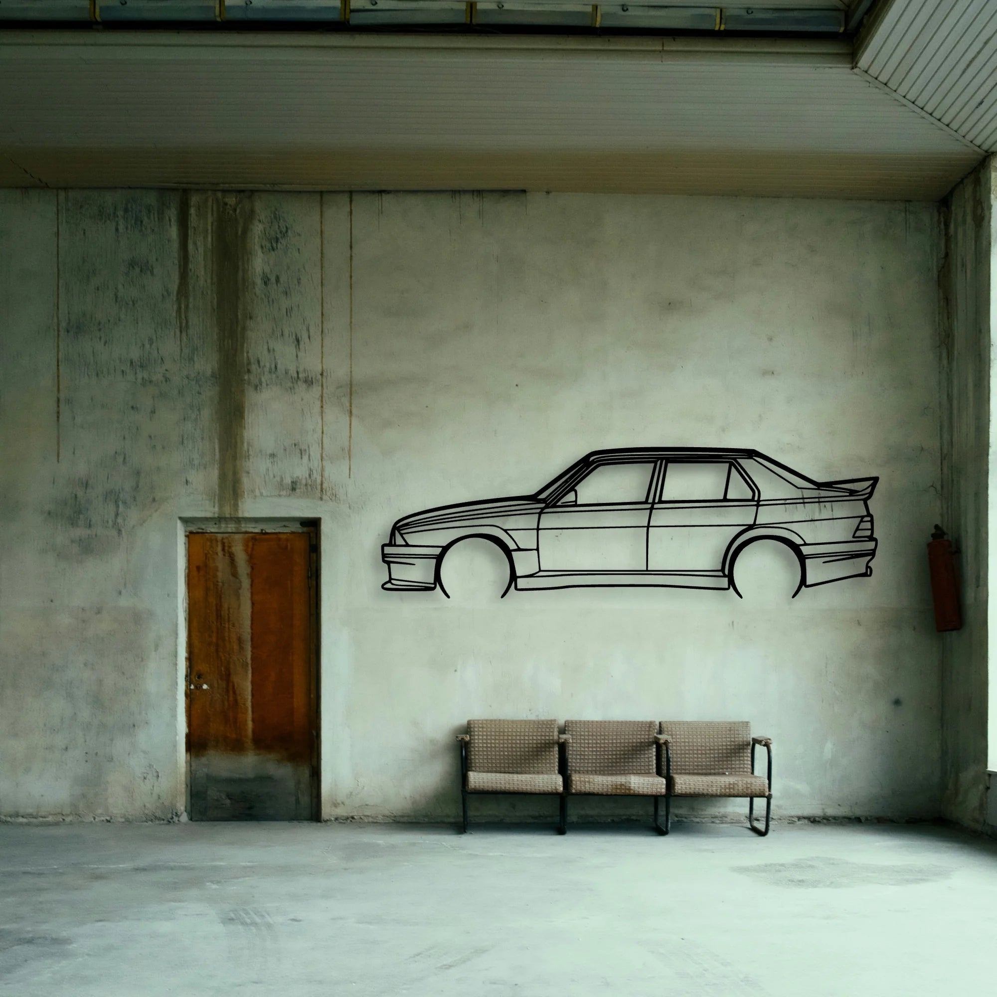 Alfa 75 Evoluzione Classic Silhouette Metal Wall Art - Tinvibe