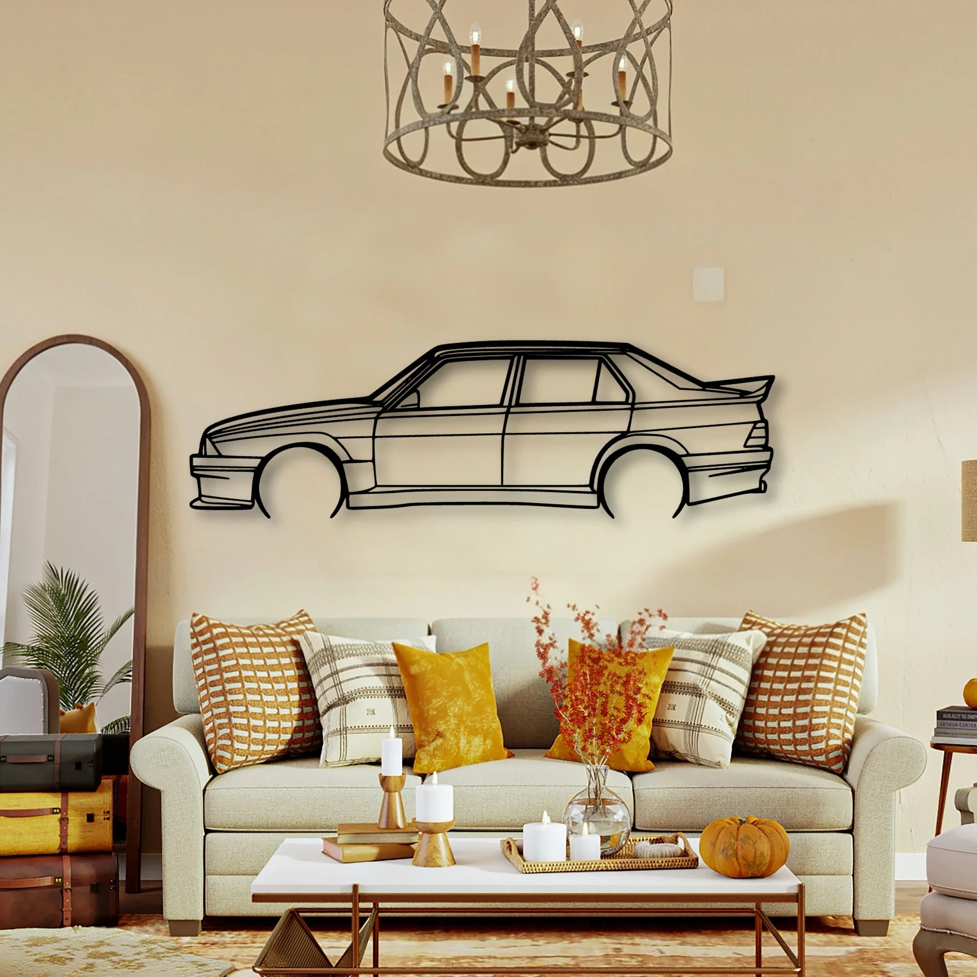 Alfa 75 Evoluzione Classic Silhouette Metal Wall Art - Tinvibe