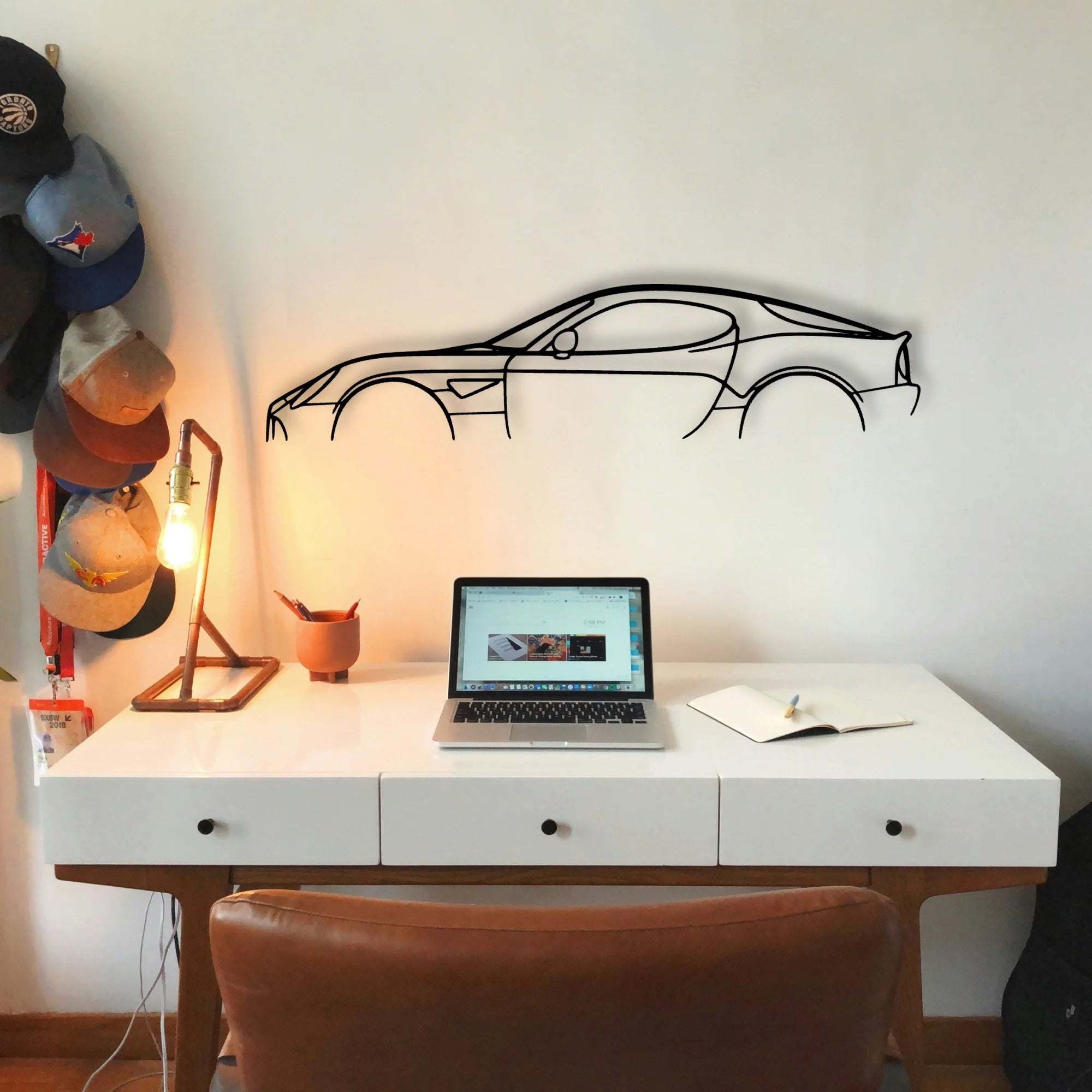 Alfa 8C Classic Silhouette Metal Wall Art - Tinvibe