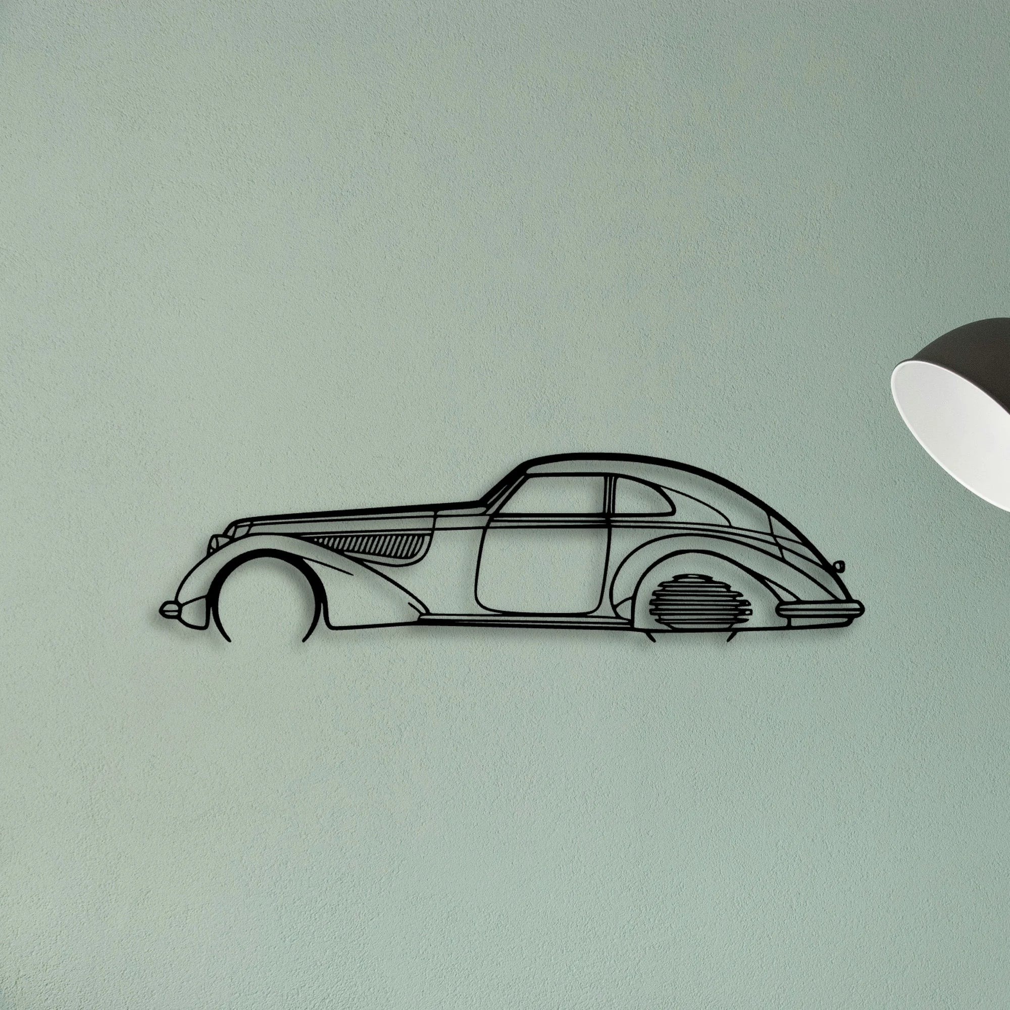Alfa 8C 1937 Classic Silhouette Metal Wall Art - Tinvibe