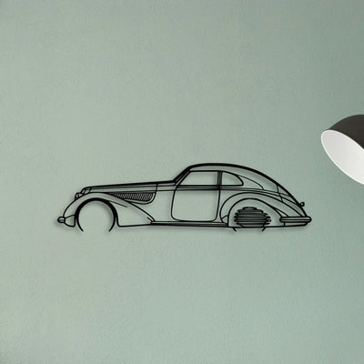 Alfa 8C 1937 Classic Silhouette Metal Wall Art - Tinvibe