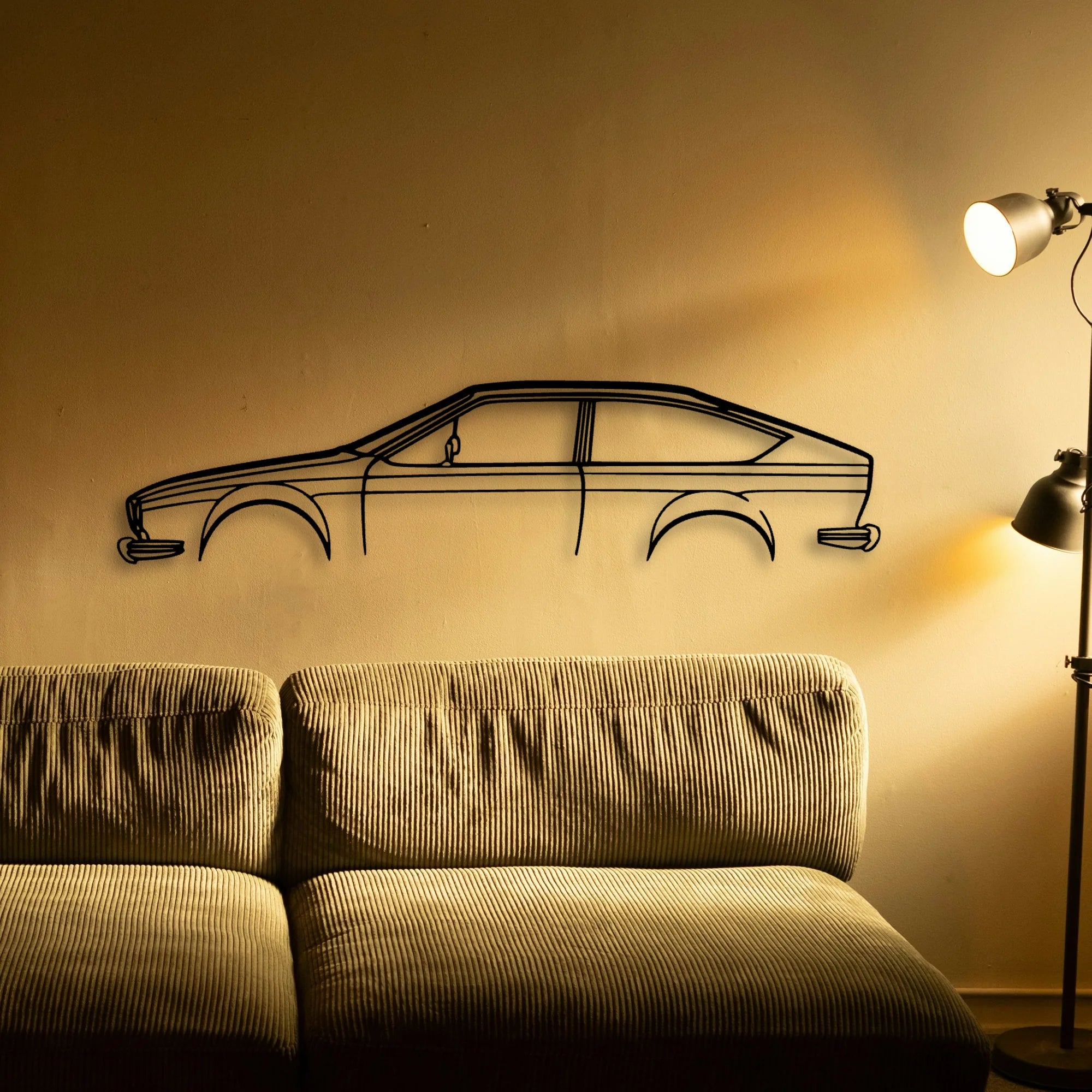 Alfa Alfetta GTV Classic Silhouette Metal Wall Art - Tinvibe
