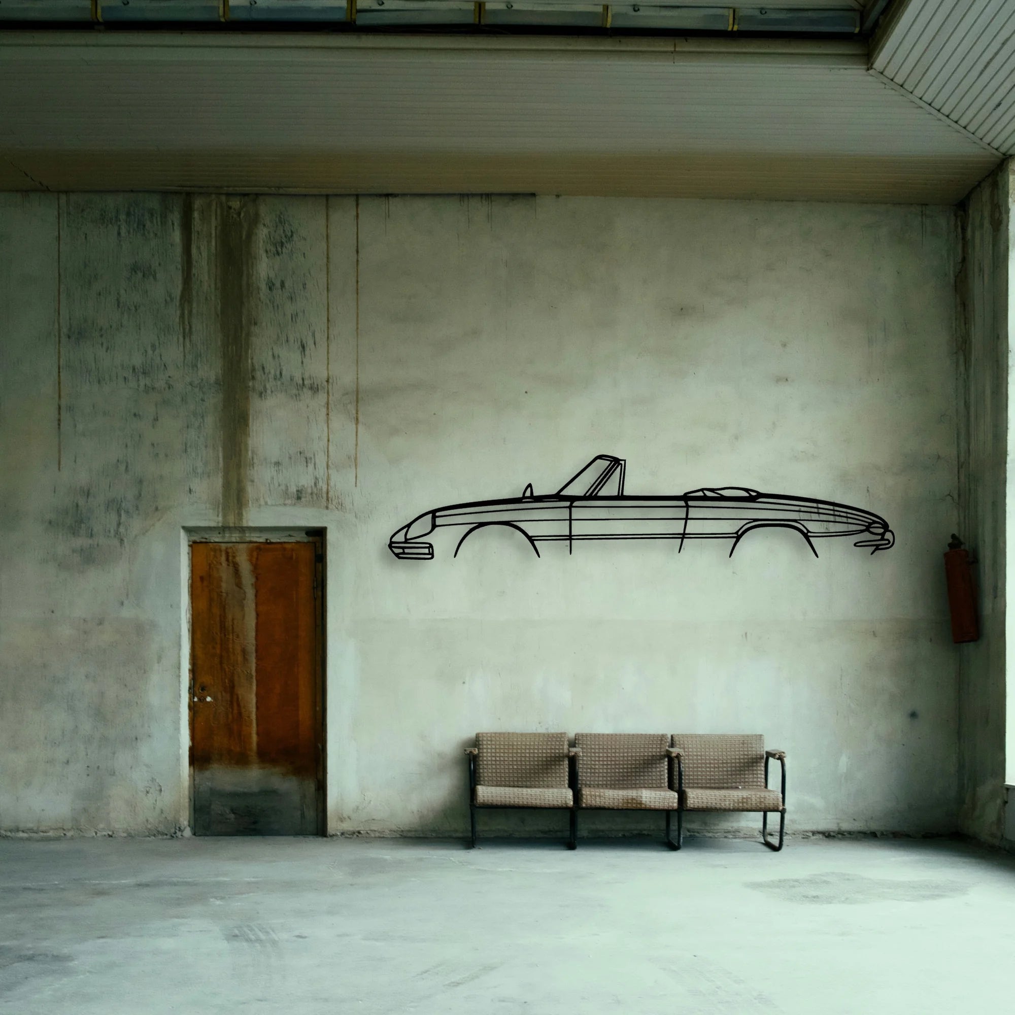 Alfa Duetto Classic Silhouette Metal Wall Art - Tinvibe