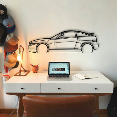 Alfa SZ 1991 Classic Silhouette Metal Wall Art - Tinvibe