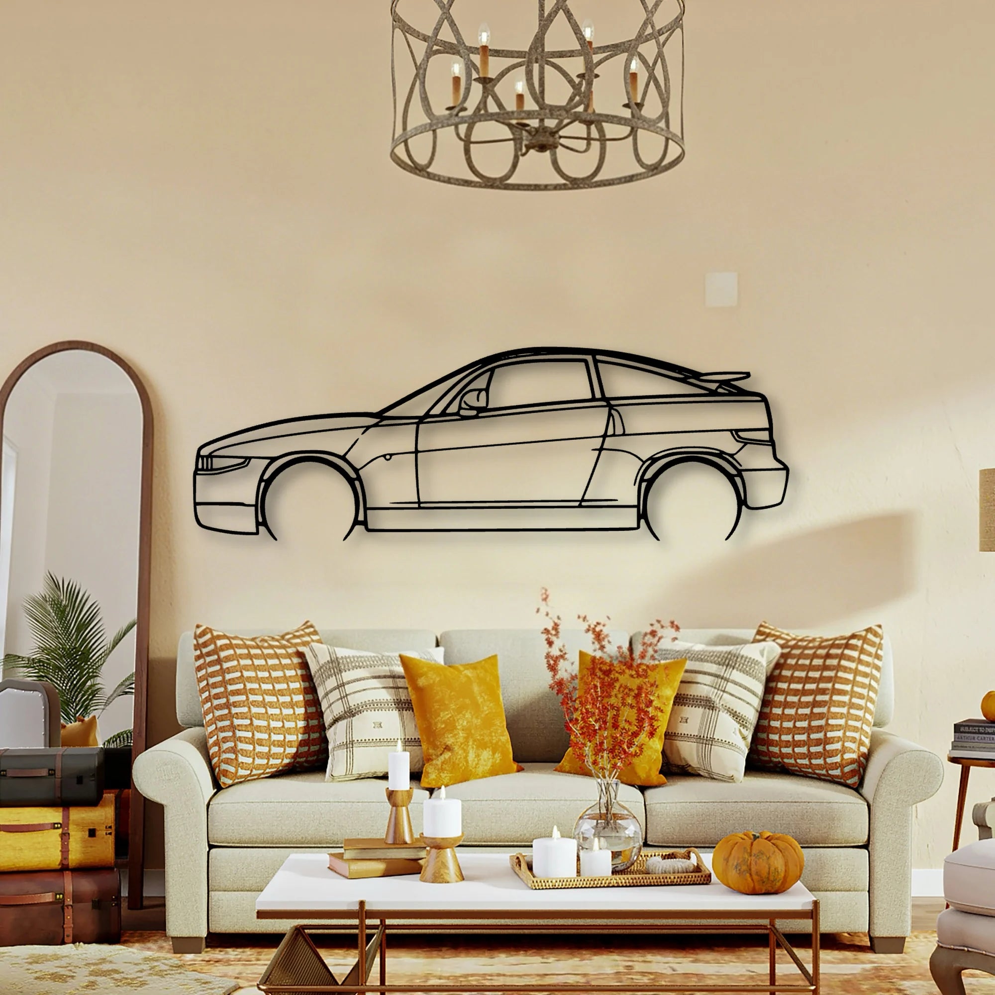 Alfa SZ 1991 Classic Silhouette Metal Wall Art - Tinvibe
