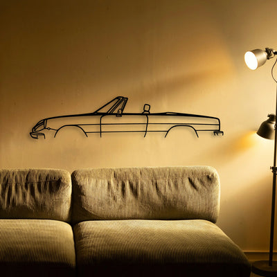 Alfa Spider 1979 Classic Silhouette Metal Wall Art - Tinvibe
