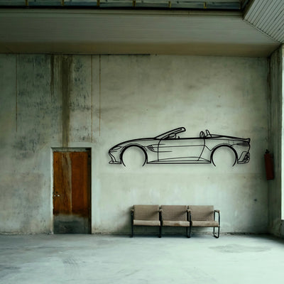 Aston Vantage Cabrio 2 Classic Silhouette Metal Wall Art - Tinvibe