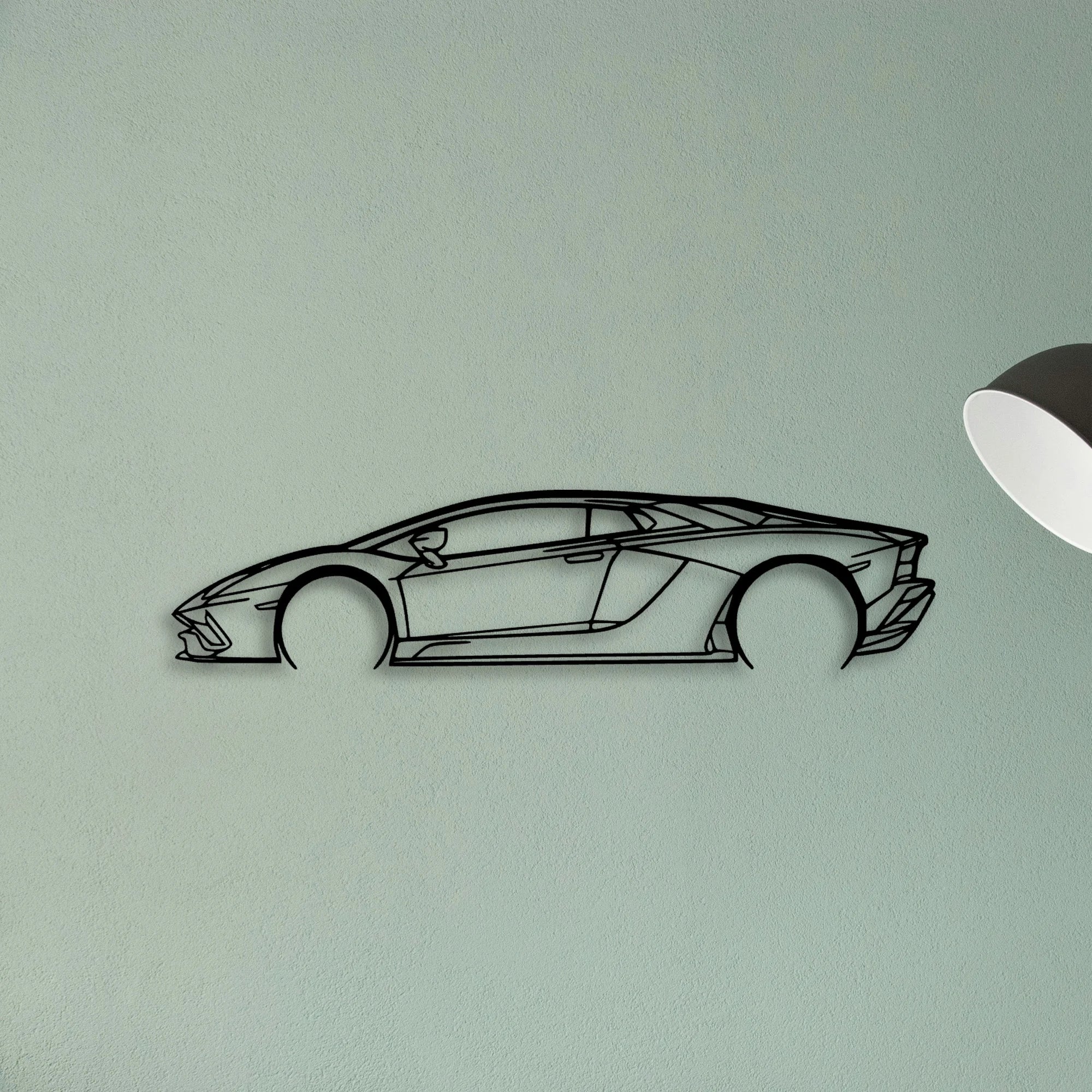 Aventador S Classic Silhouette Metal Wall Art - Tinvibe