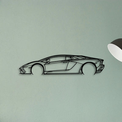 Aventador S Classic Silhouette Metal Wall Art - Tinvibe