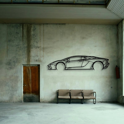 Aventador S Classic Silhouette Metal Wall Art - Tinvibe