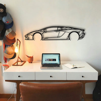 Aventador S Classic Silhouette Metal Wall Art - Tinvibe