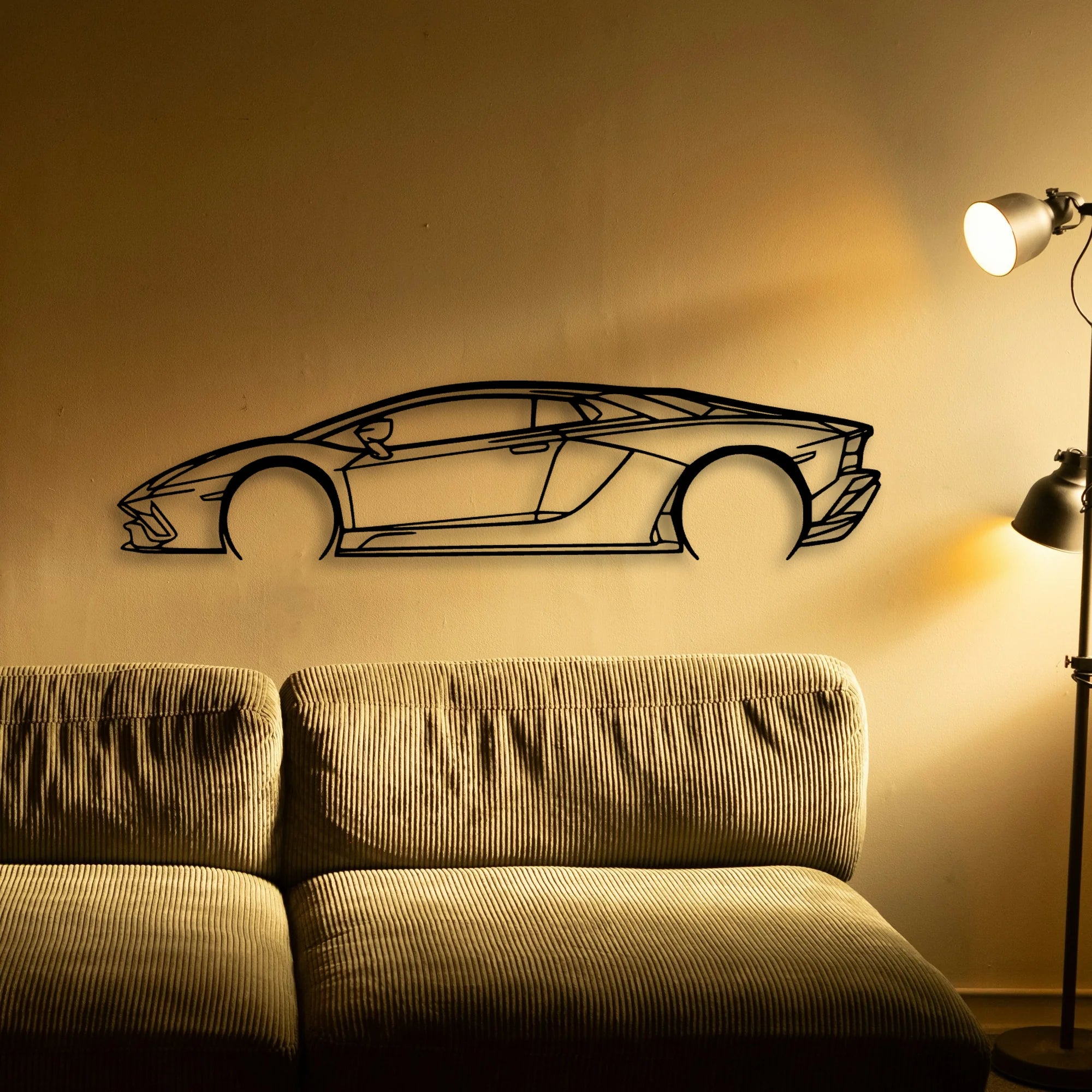 Aventador S Classic Silhouette Metal Wall Art - Tinvibe