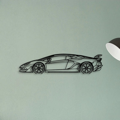 Aventador SVJ 2021 Classic Silhouette Metal Wall Art - Tinvibe