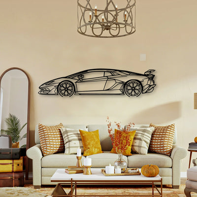 Aventador SVJ 2021 Classic Silhouette Metal Wall Art - Tinvibe