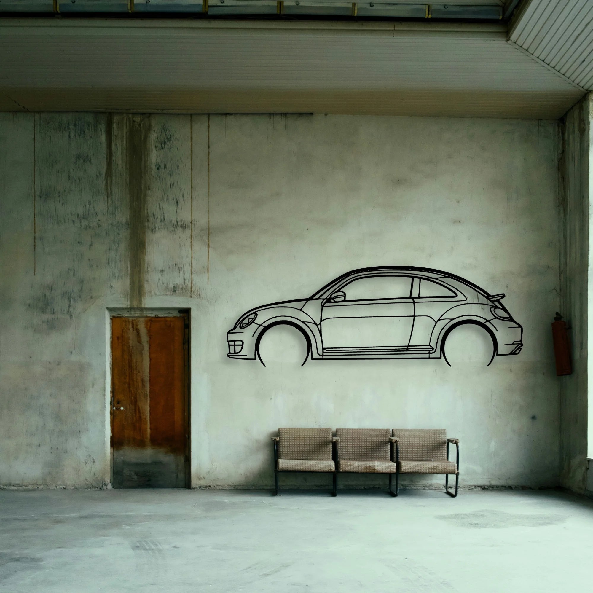 Beetle 2013 Classic Silhouette Metal Wall Art - Tinvibe