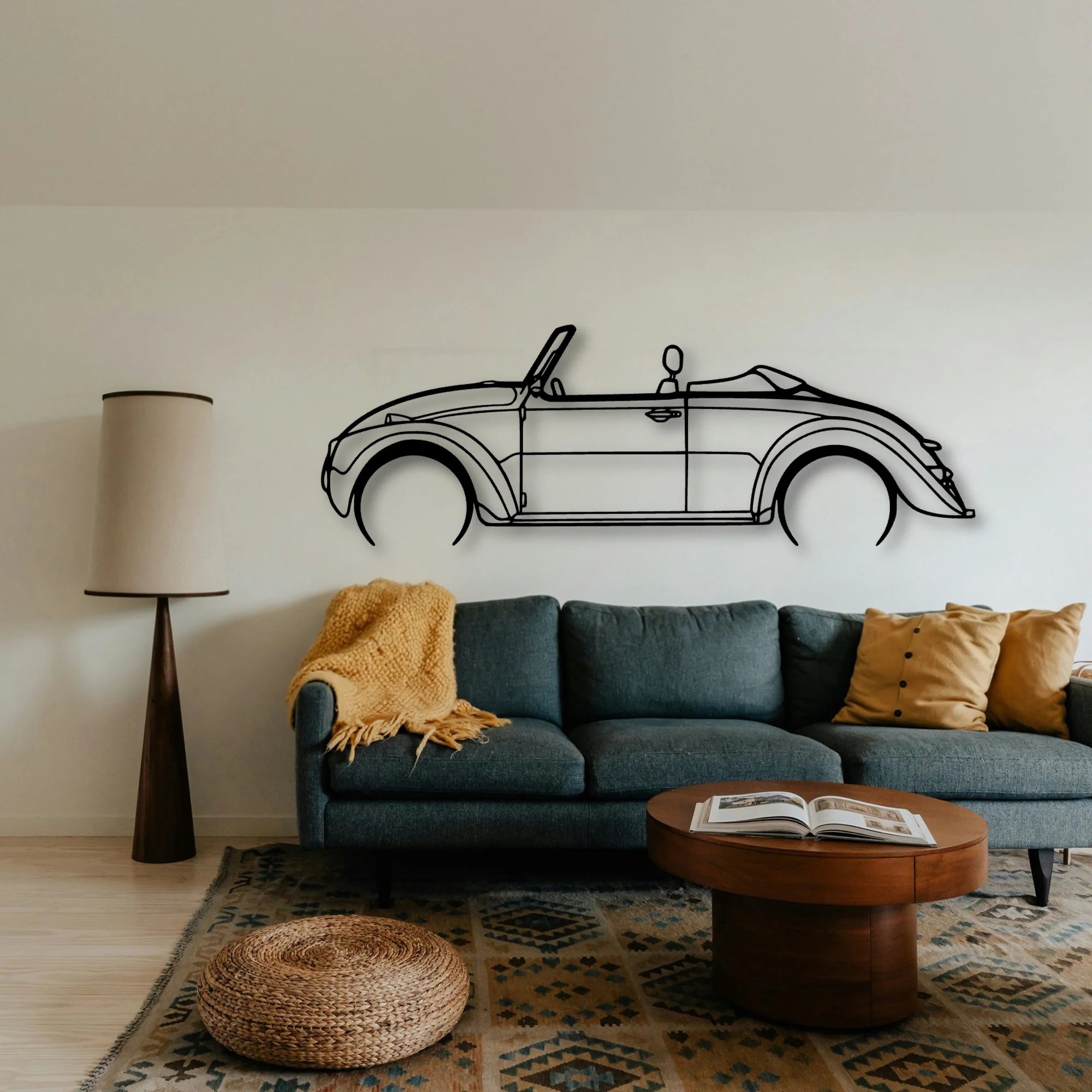 Beetle Speedster 1971 Classic Silhouette Metal Wall Art - Tinvibe