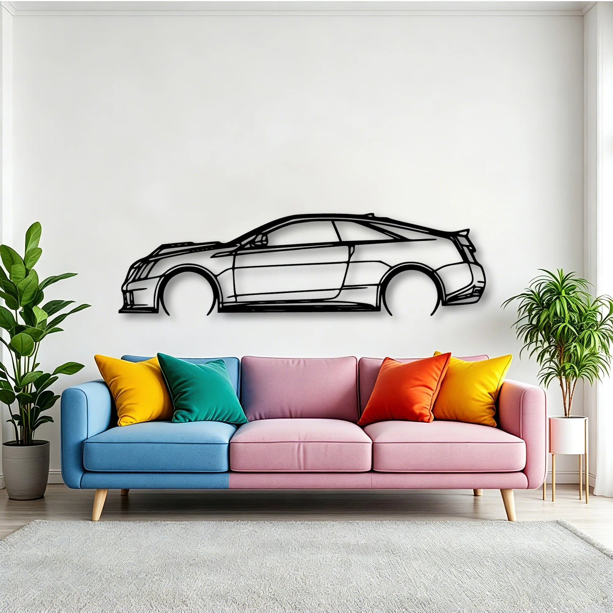 C V Coupe 2011 Classic Silhouette Metal Wall Art - Tinvibe