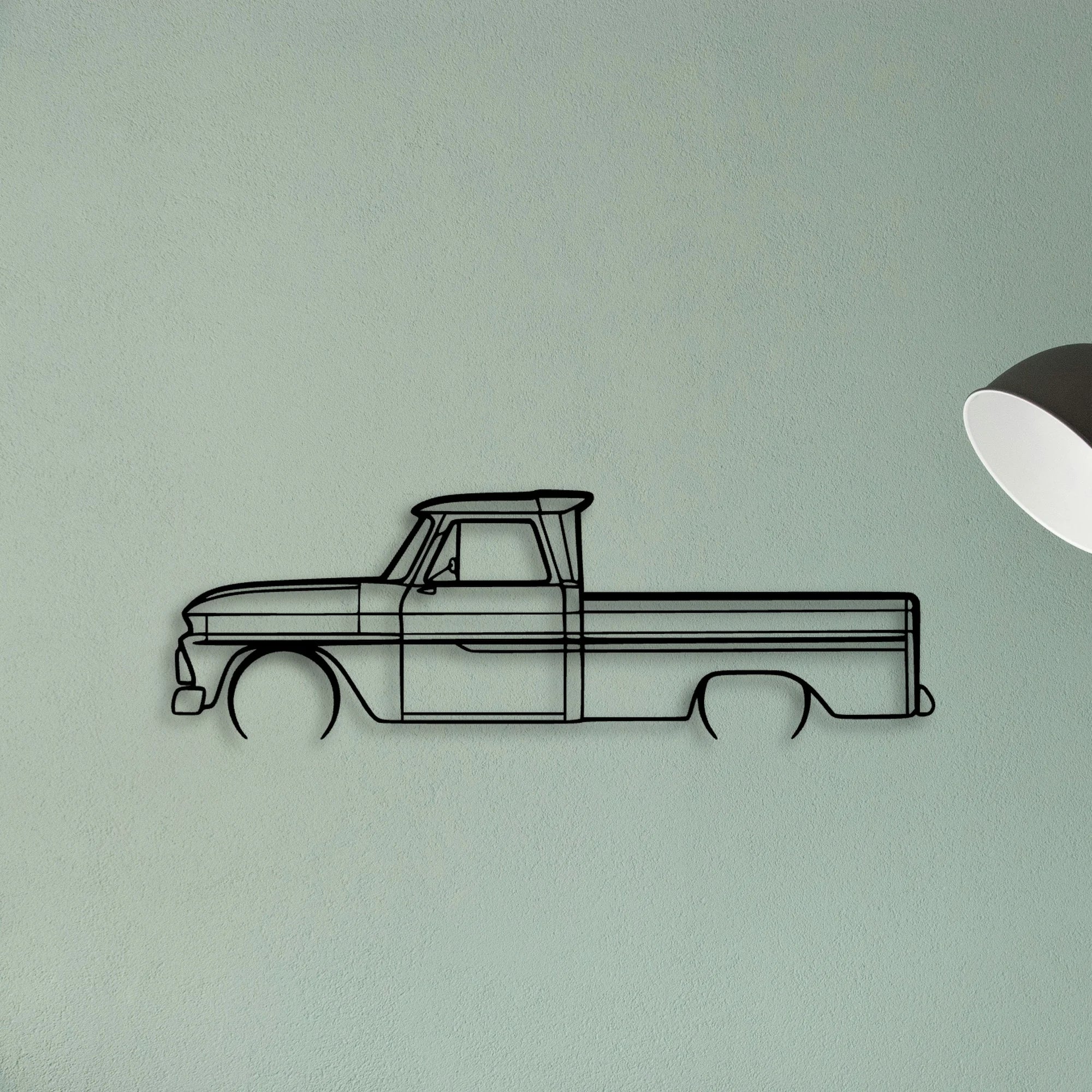 C10 1966 Classic Silhouette Metal Wall Art - Tinvibe