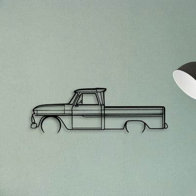 C10 1966 Classic Silhouette Metal Wall Art - Tinvibe