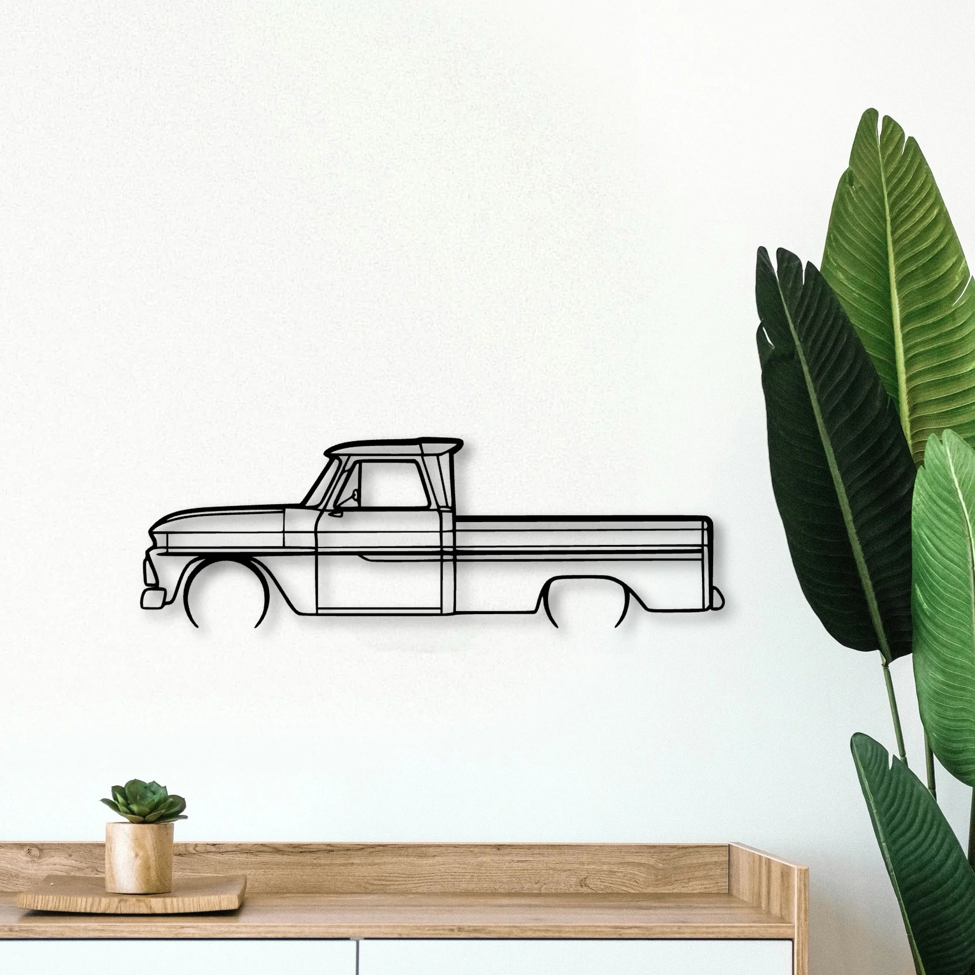 C10 1966 Classic Silhouette Metal Wall Art - Tinvibe