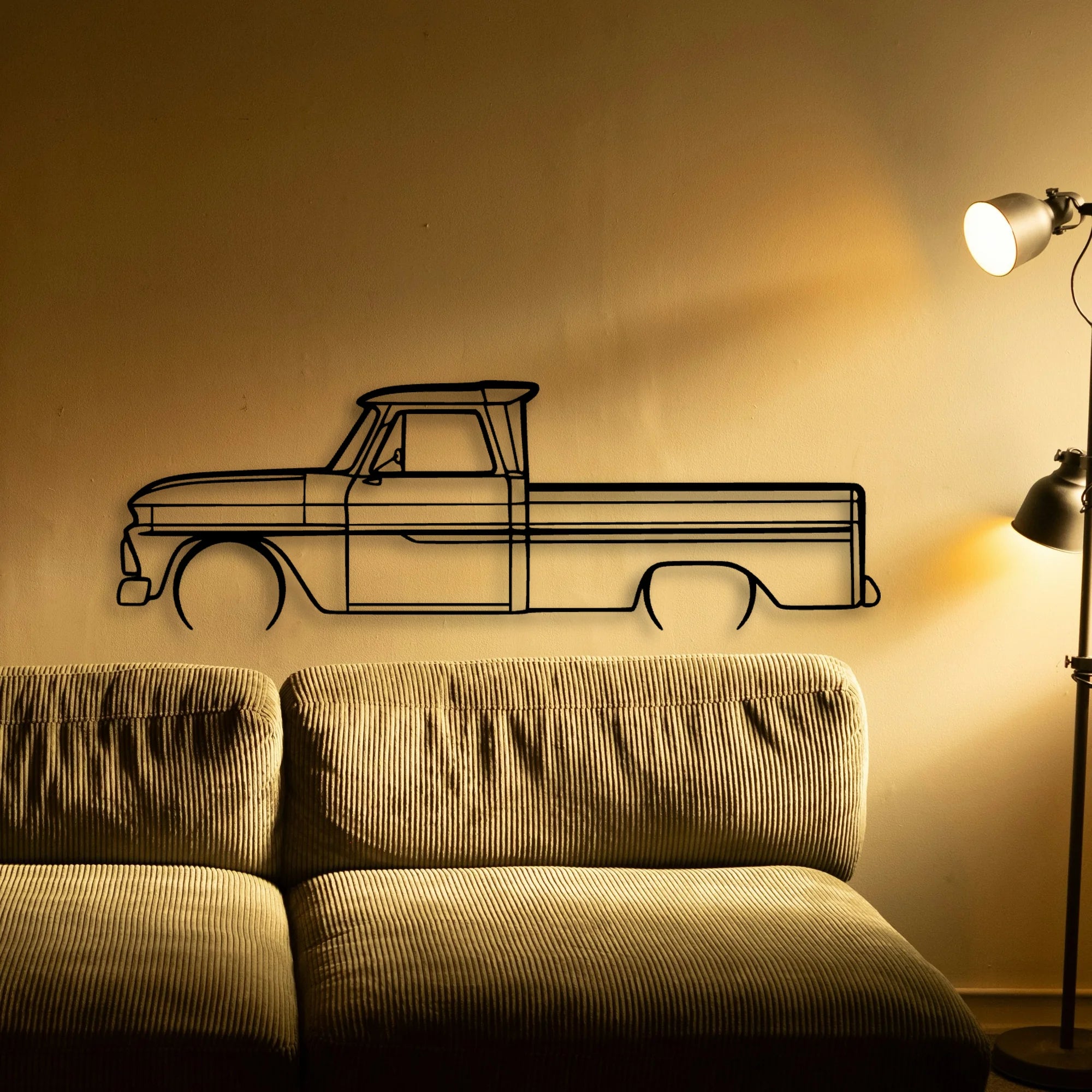C10 1966 Classic Silhouette Metal Wall Art - Tinvibe