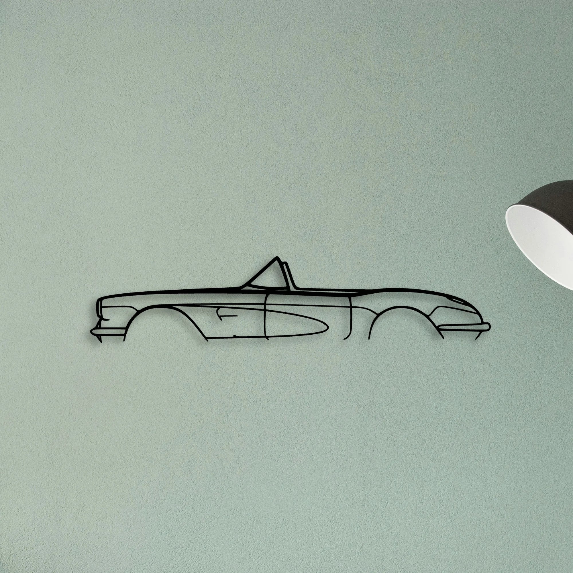 C1 1959 Cabrio Classic Silhouette Metal Wall Art - Tinvibe
