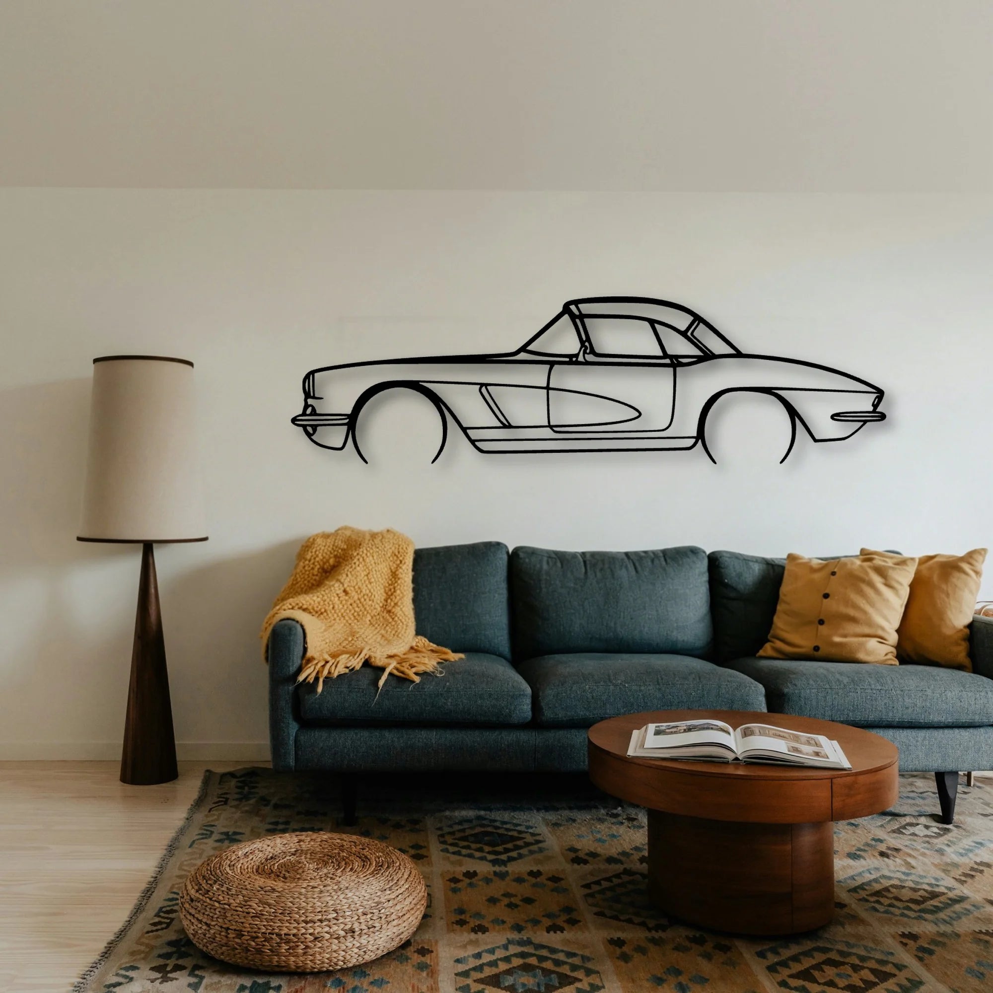C1 327 1962 Classic Silhouette Metal Wall Art - Tinvibe