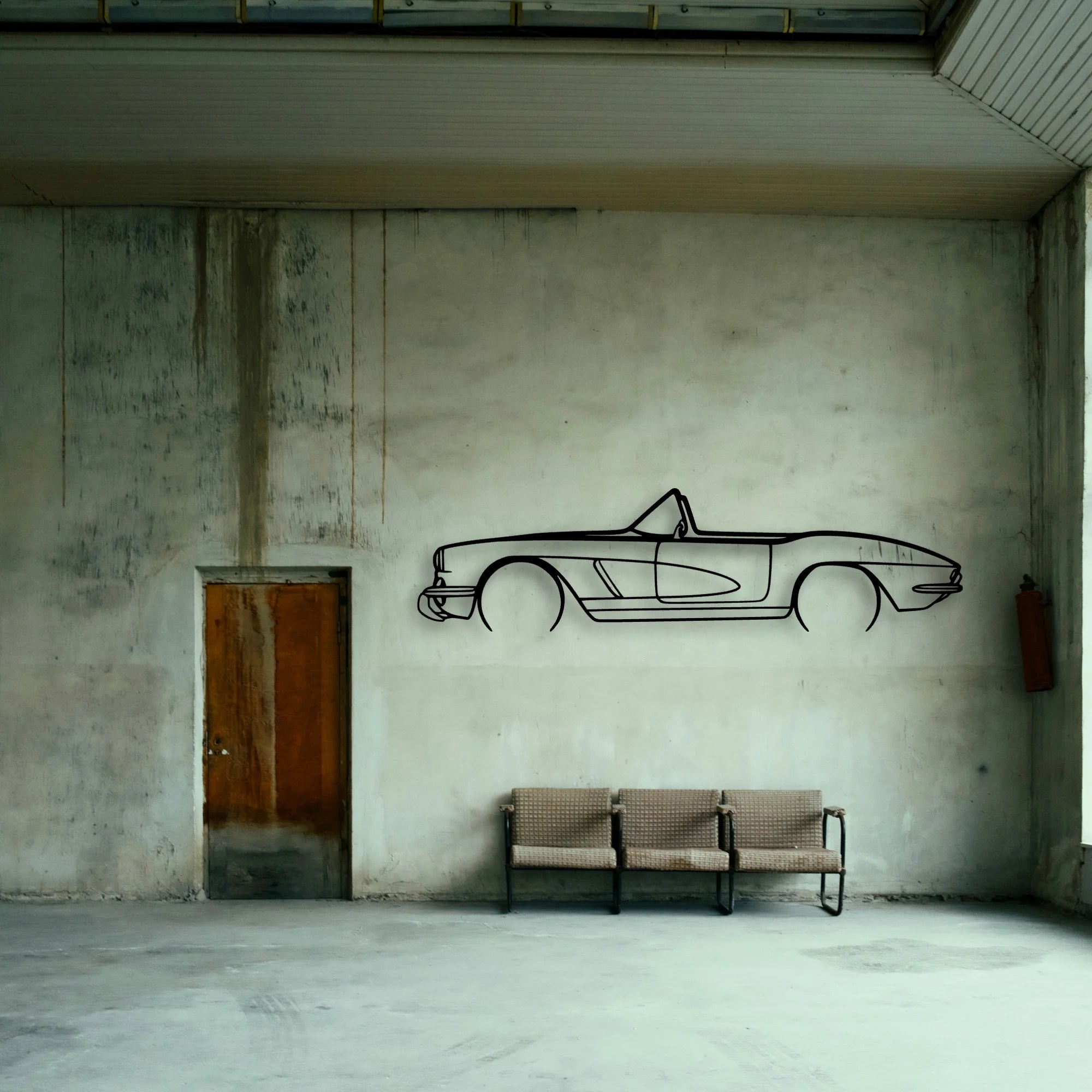 C1 Cabrio Classic Silhouette Metal Wall Art - Tinvibe