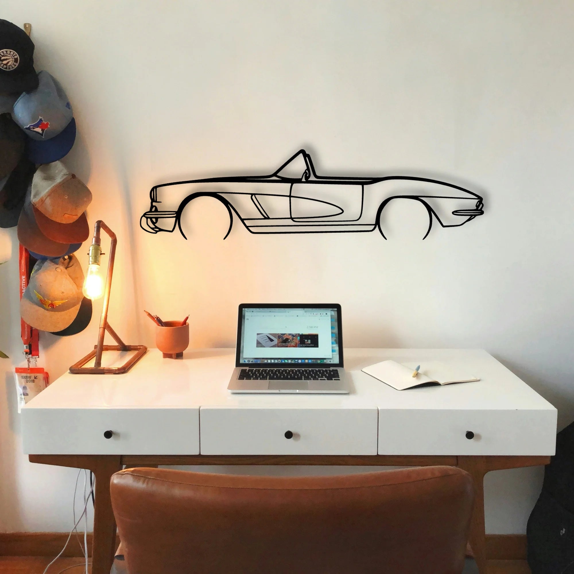 C1 Cabrio Classic Silhouette Metal Wall Art - Tinvibe
