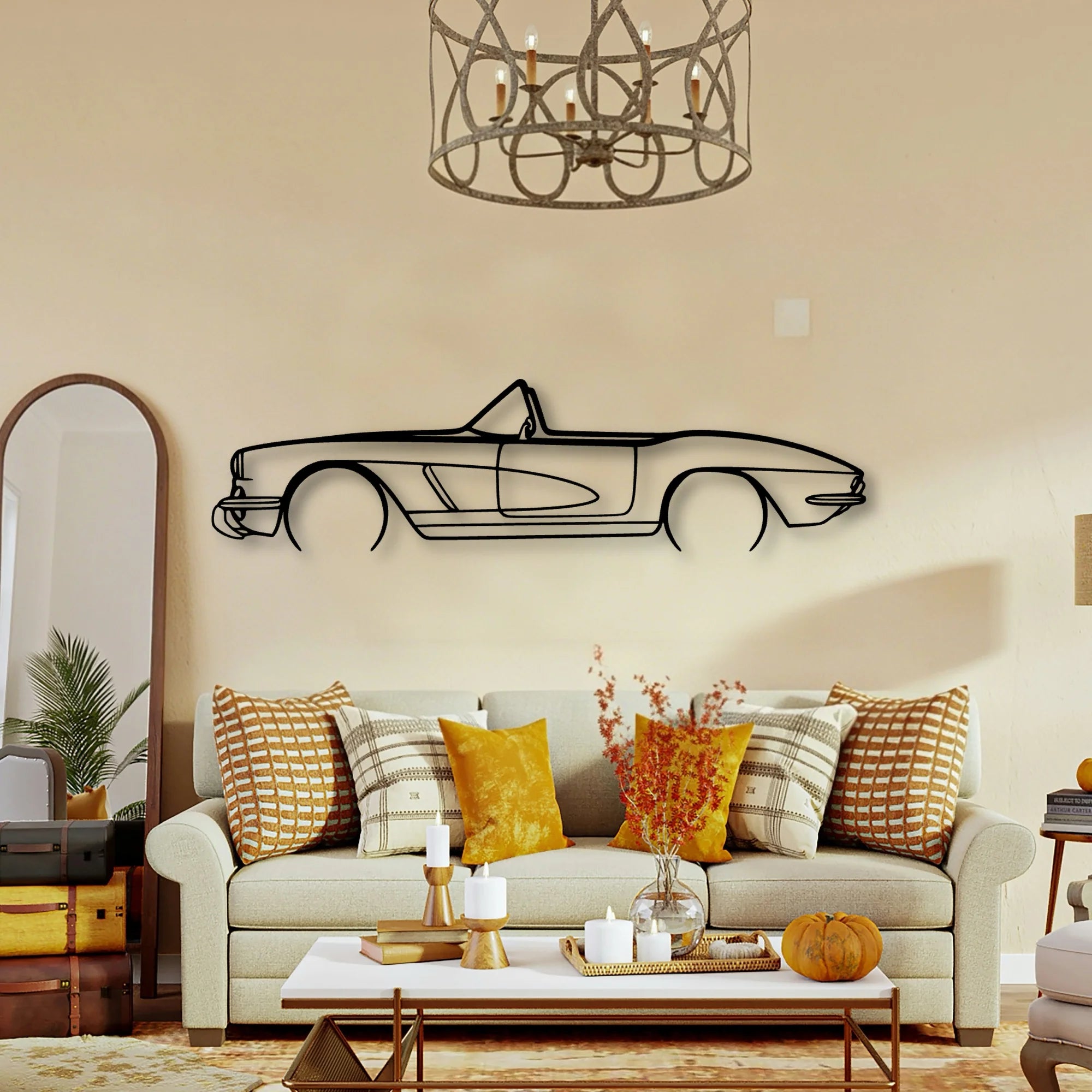 C1 Cabrio Classic Silhouette Metal Wall Art - Tinvibe