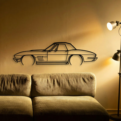 C2 427 1967 Classic Silhouette Metal Wall Art - Tinvibe
