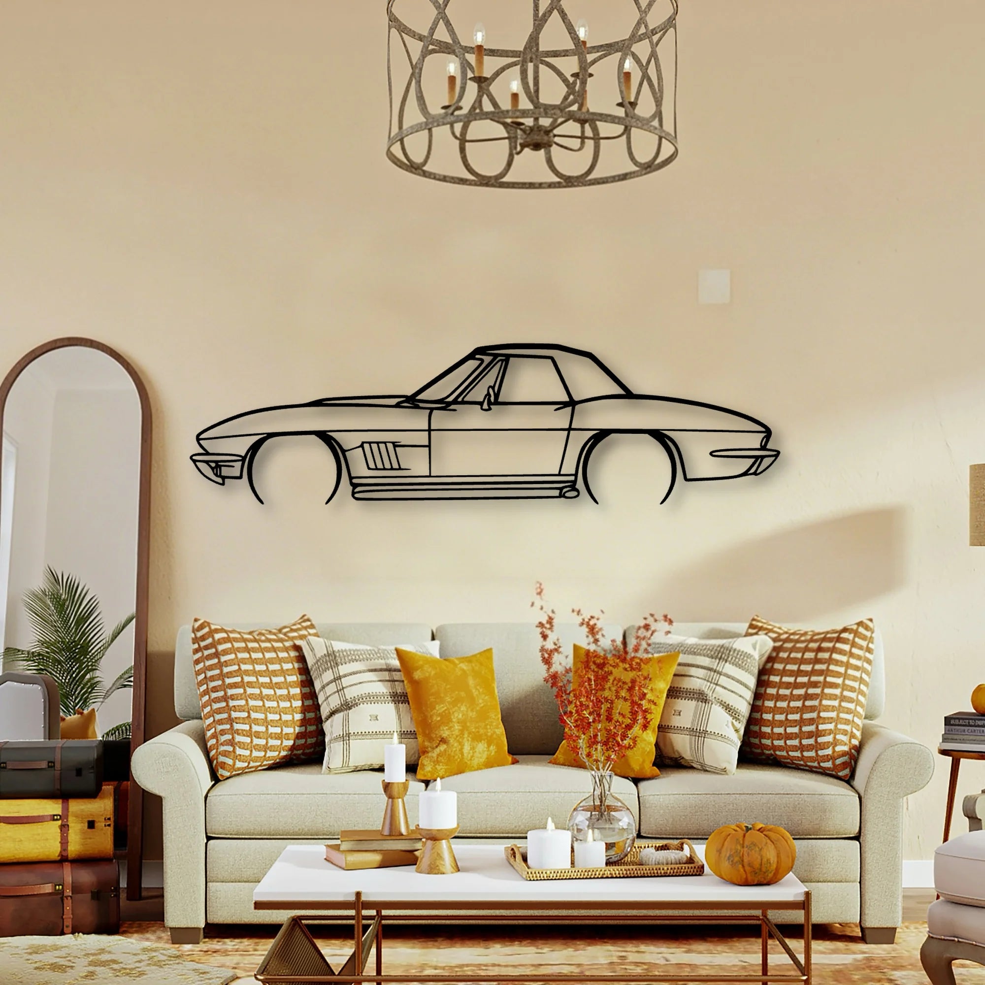 C2 427 1967 Classic Silhouette Metal Wall Art - Tinvibe