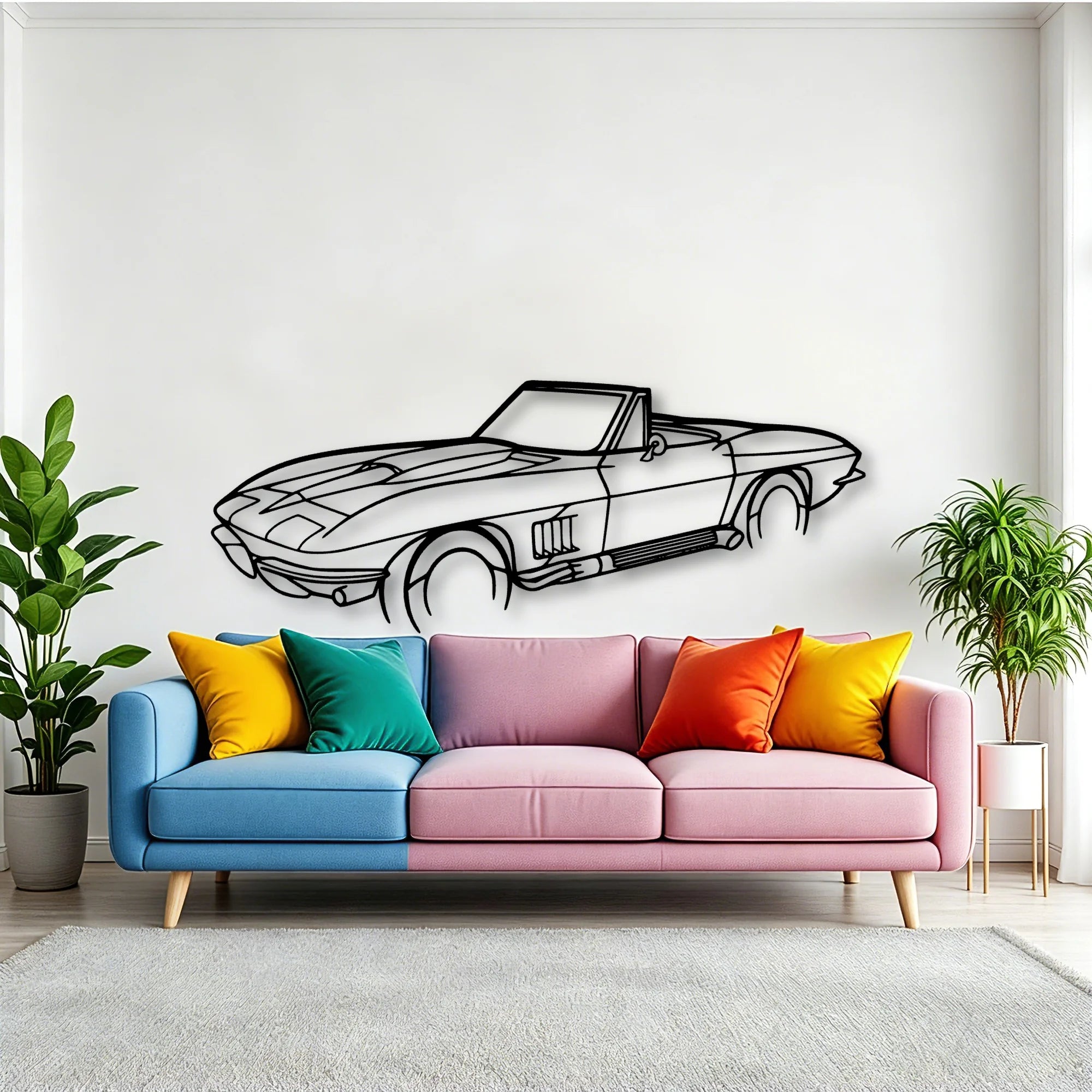 C2 Angle 2 Classic Silhouette Metal Wall Art - Tinvibe