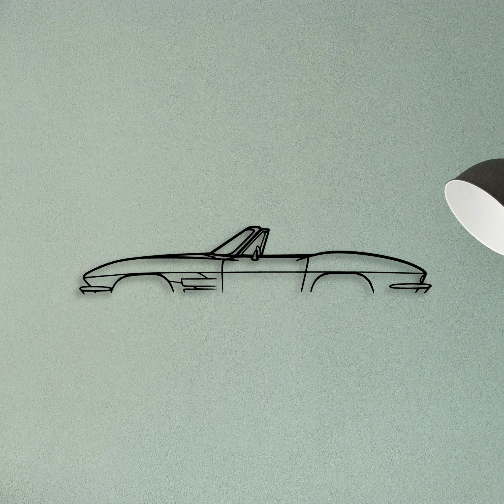 C2 Convertible 1964 Classic Silhouette Metal Wall Art - Tinvibe