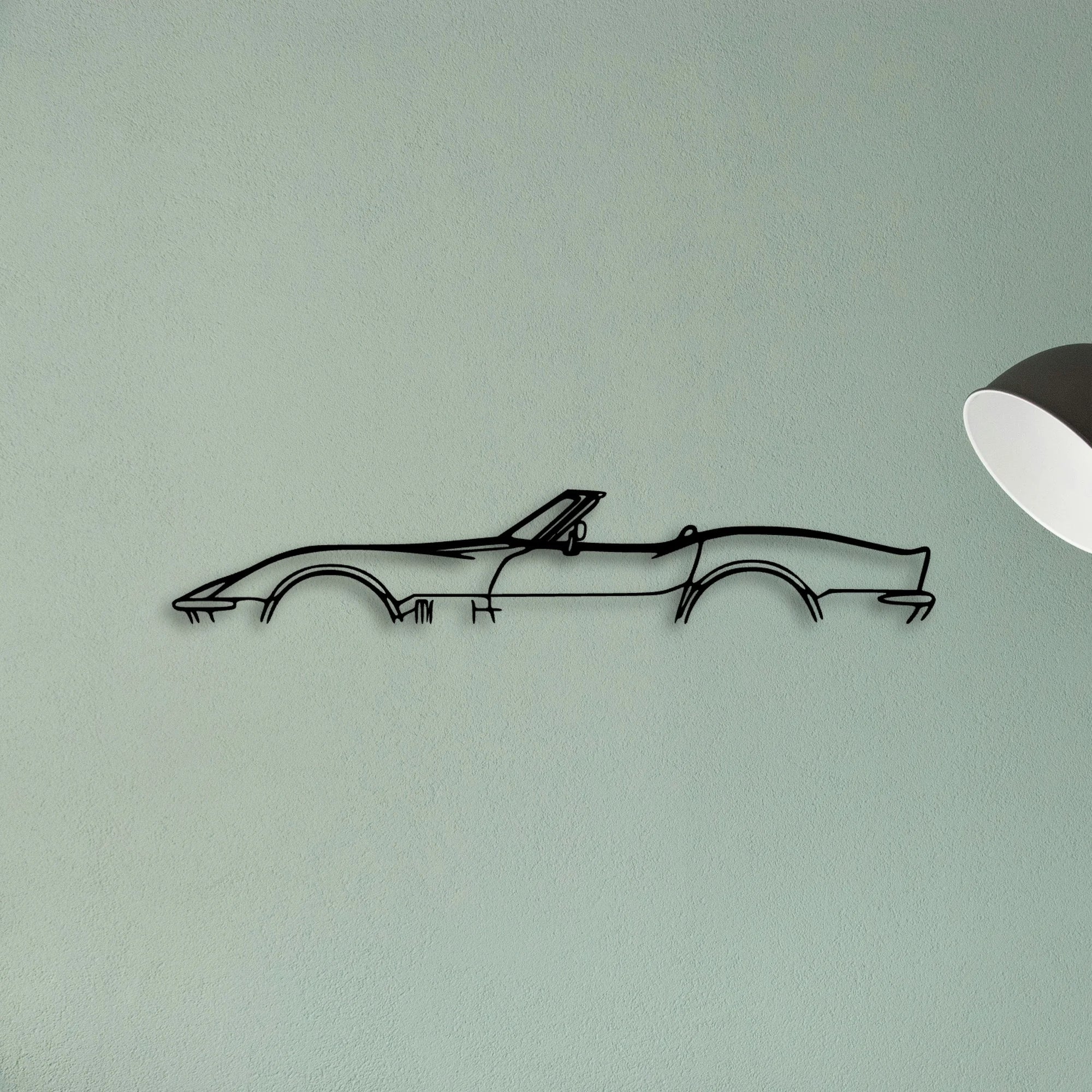 C3 1969 Cabrio Classic Silhouette Metal Wall Art - Tinvibe