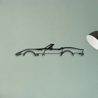 C3 1969 Cabrio Classic Silhouette Metal Wall Art - Tinvibe
