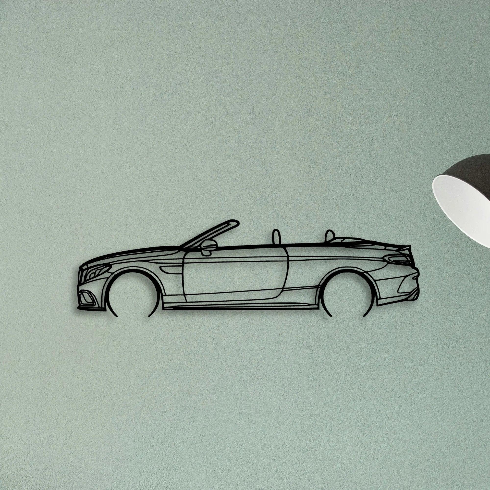 C63S Cabrio 2017 Classic Silhouette Metal Wall Art - Tinvibe