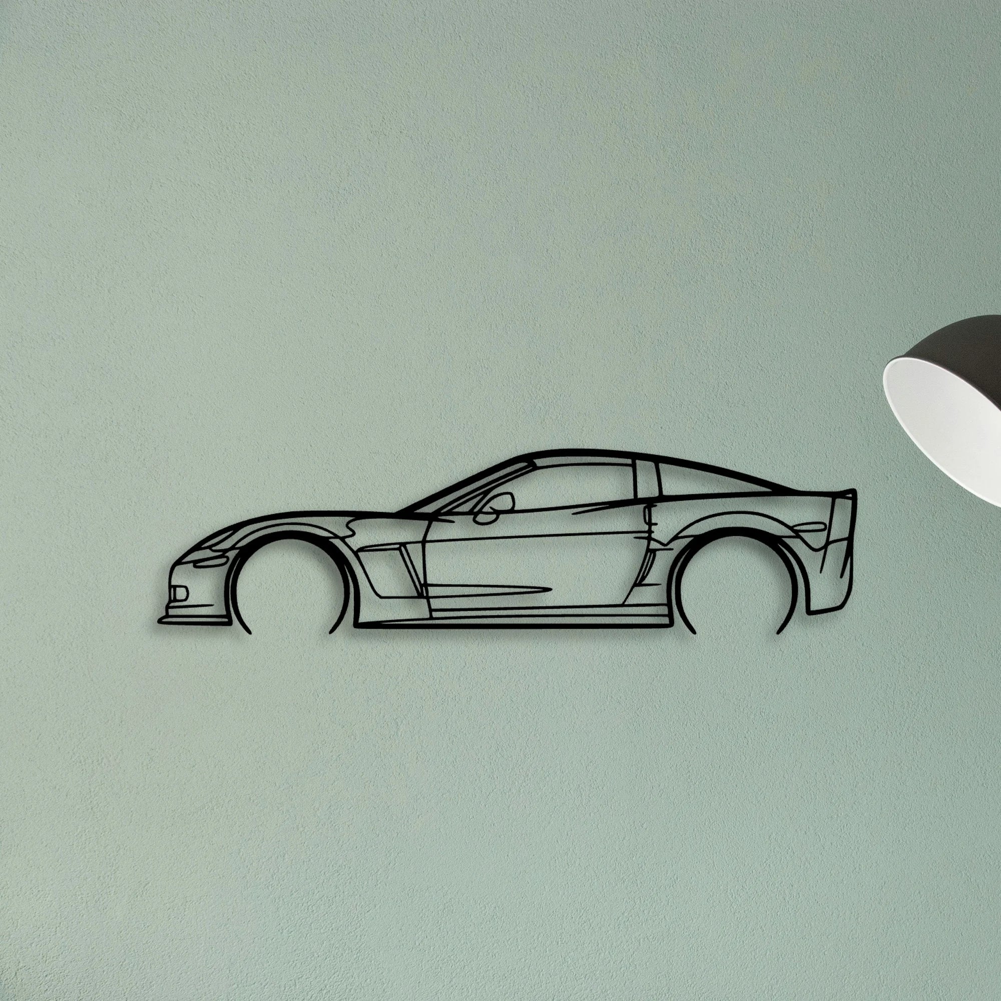 C6 Z06 3 Classic Silhouette Metal Wall Art - Tinvibe