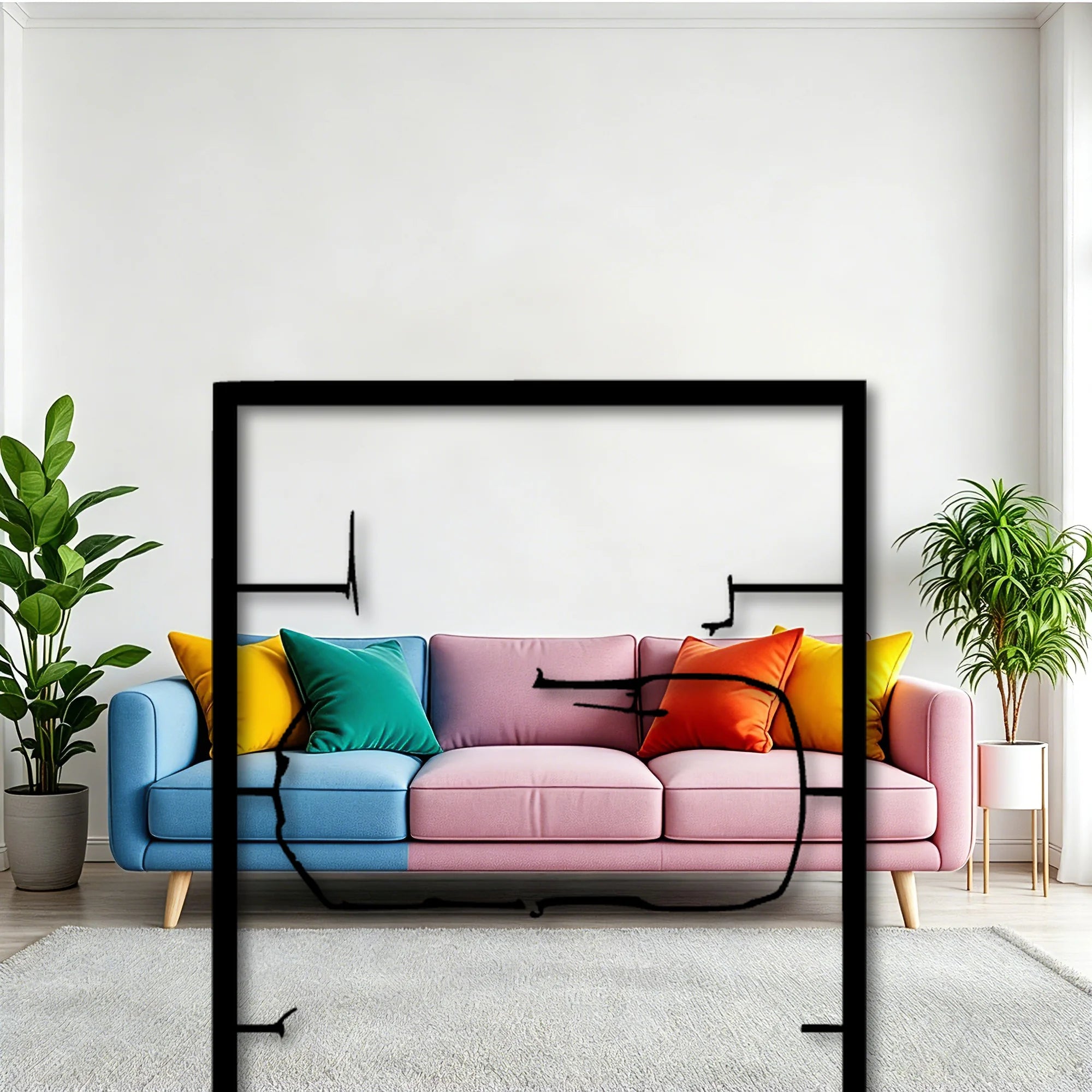 C7 Frame Classic Silhouette Metal Wall Art - Tinvibe