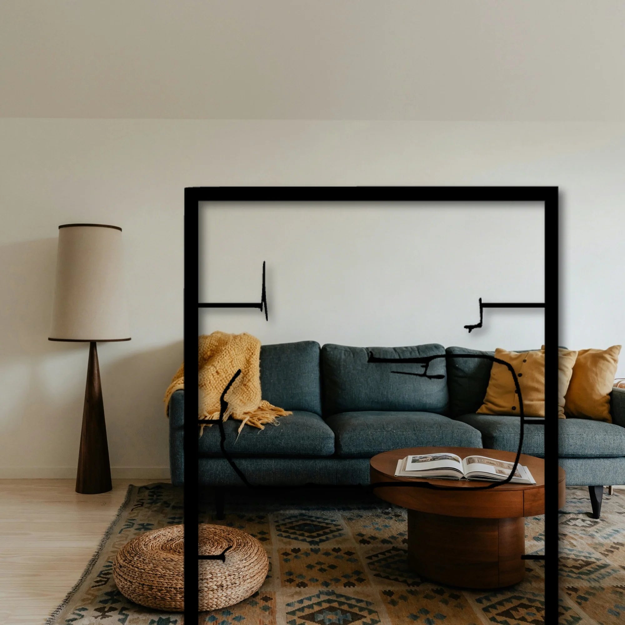 C7 Frame Classic Silhouette Metal Wall Art - Tinvibe