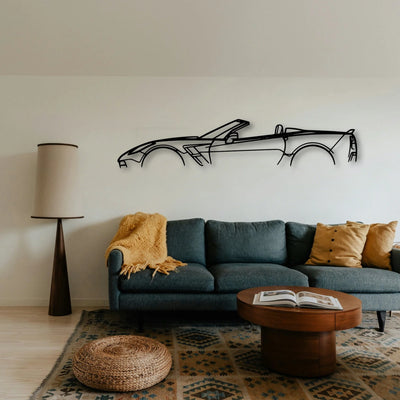 C7 Grand Sport Convertible Classic Silhouette Metal Wall Art - Tinvibe