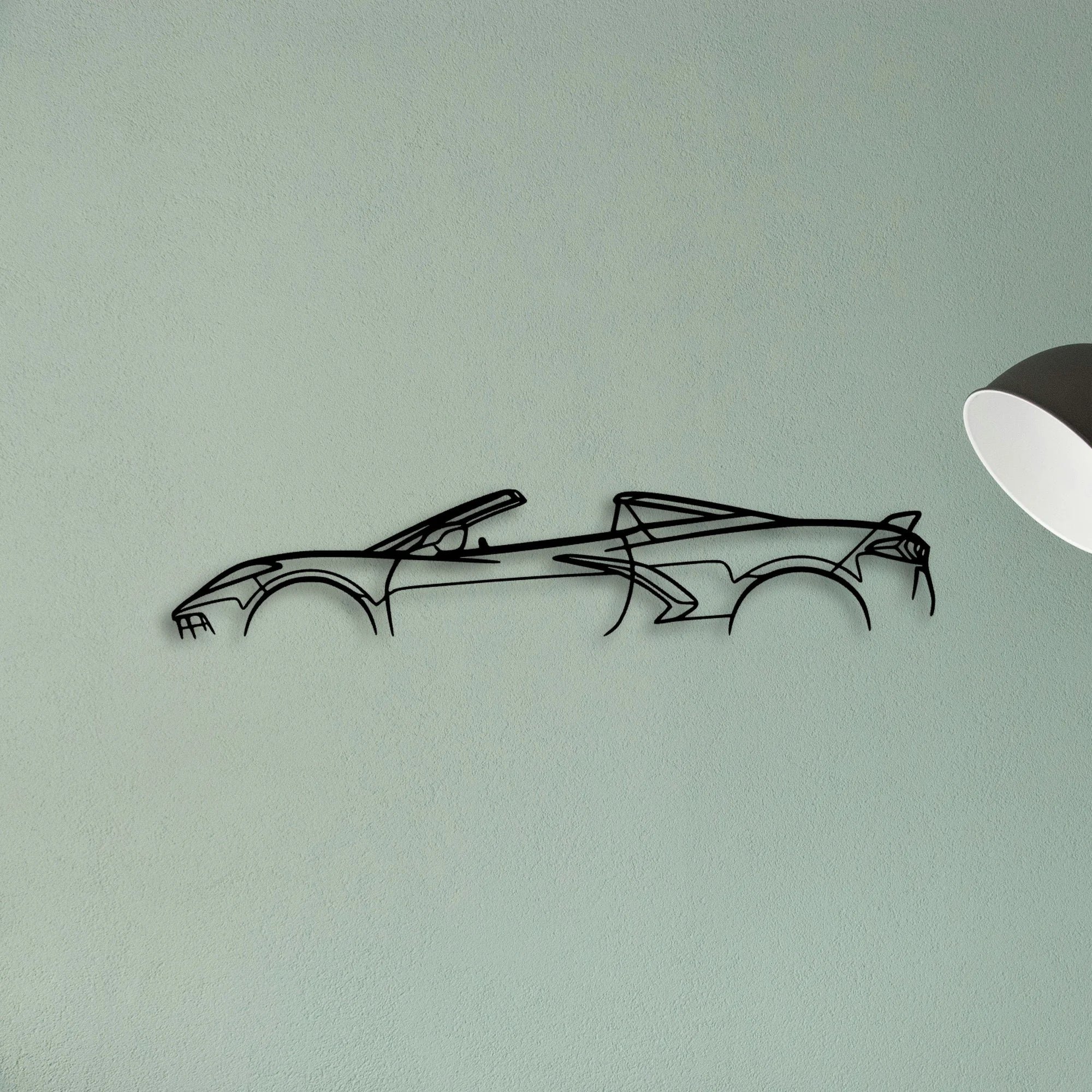C8 2023 Convertible Classic Silhouette Metal Wall Art - Tinvibe
