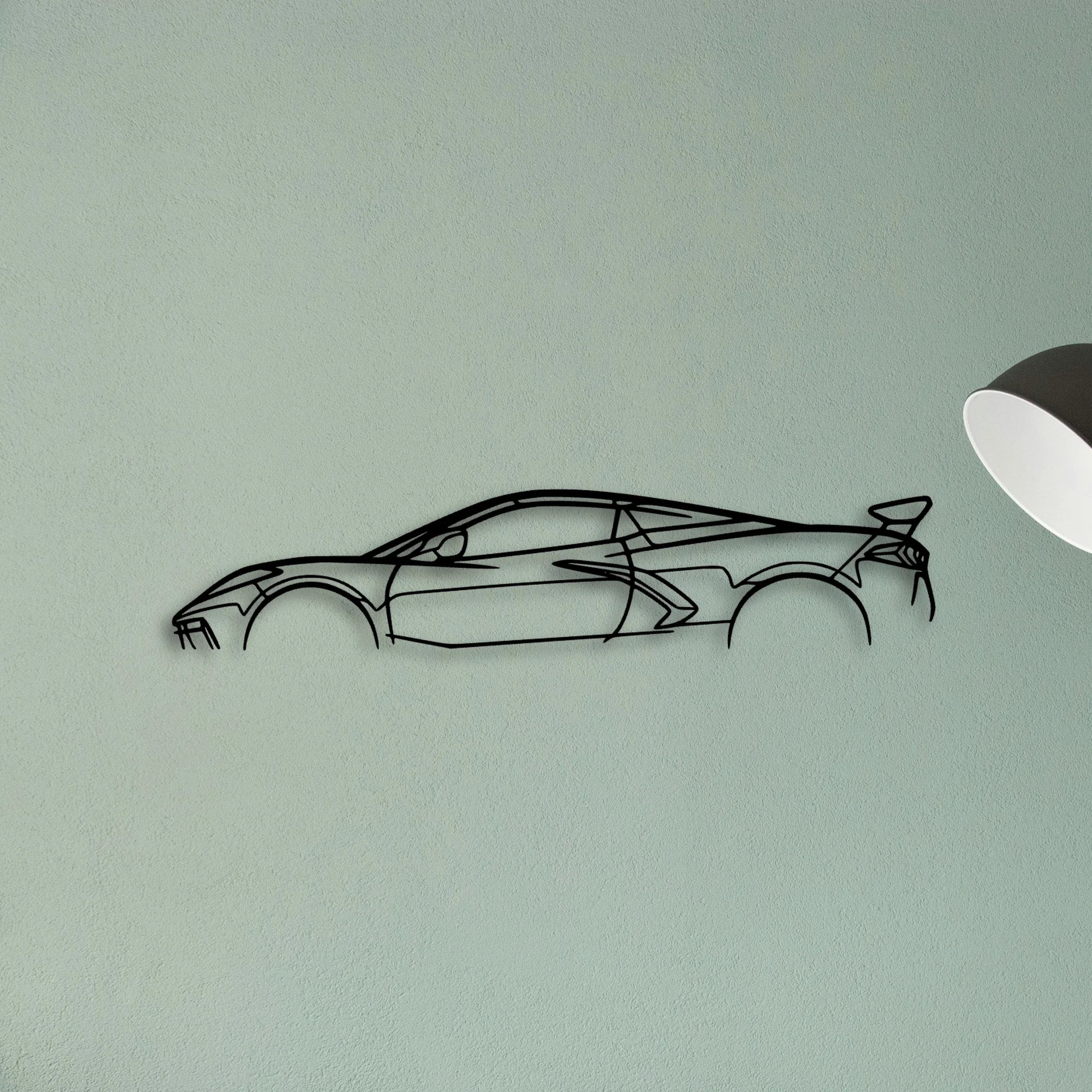 C8 7 Classic Silhouette Metal Wall Art - Tinvibe
