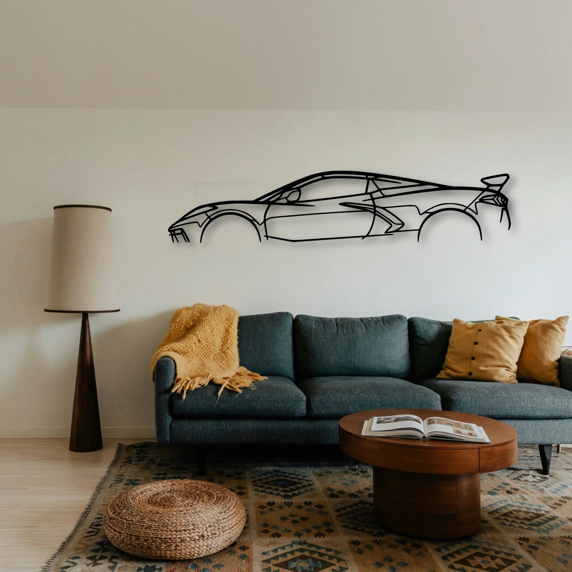 C8 7 Classic Silhouette Metal Wall Art - Tinvibe